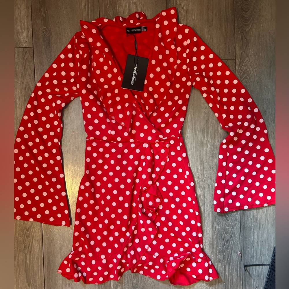 Pretty little thing polka dot tea dress